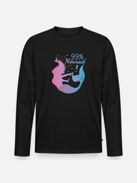 Mermaid - Men's Premium Organic Long Sleeve Shirt - black