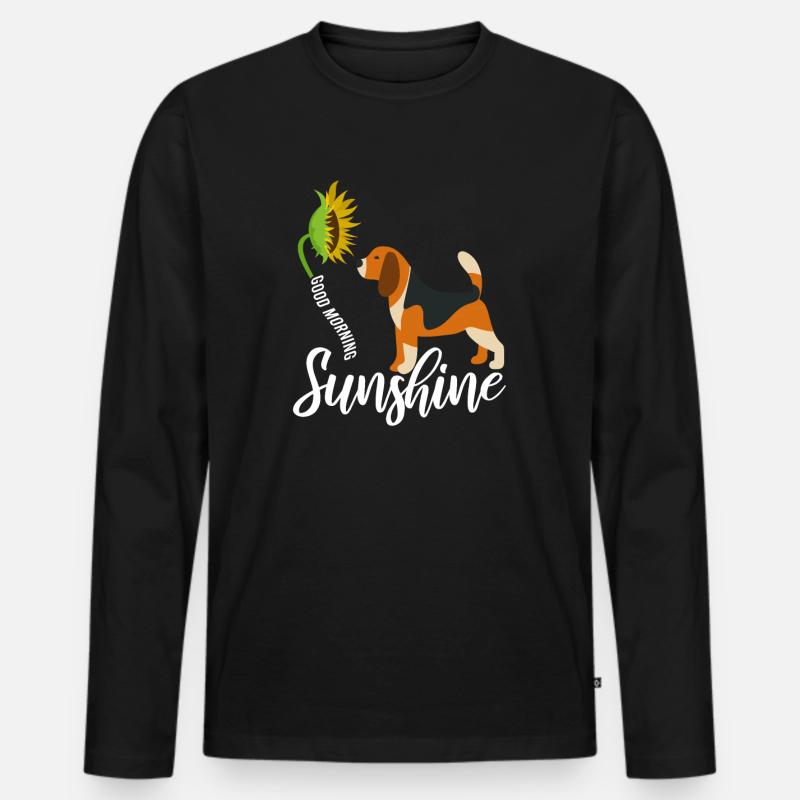 Beagle - Männer Premium Bio Langarmshirt - Schwarz