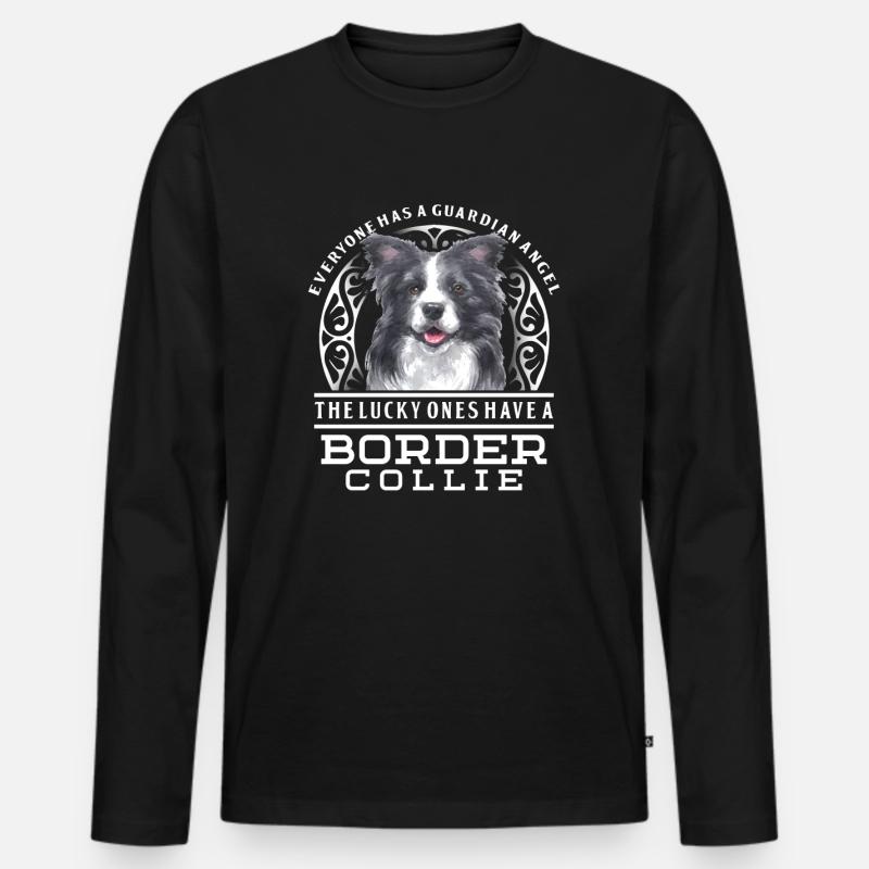 Border Collie - Männer Premium Bio Langarmshirt - Schwarz