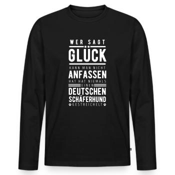 Deutscher Schäferhund - Männer Premium Bio Langarmshirt - Schwarz - Vorne - Nico (187cm)