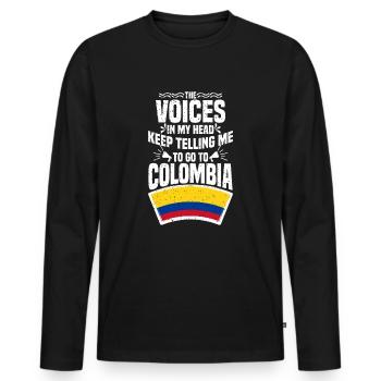 Colombie - T-shirt manches longues Premium bio Homme - noir - Devant - Nico (187cm)