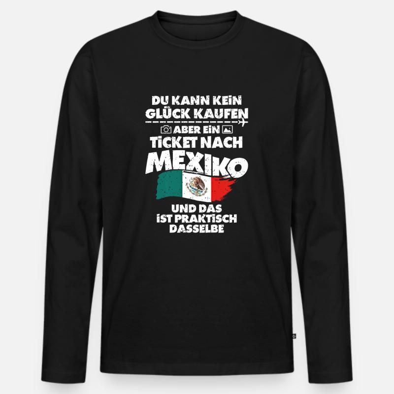 Mexiko - Männer Premium Bio Langarmshirt - Schwarz