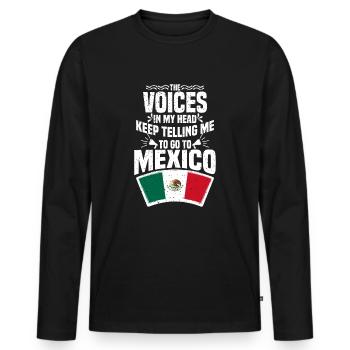 Mexiko - Männer Premium Bio Langarmshirt - Schwarz - Vorne - Nico (187cm)