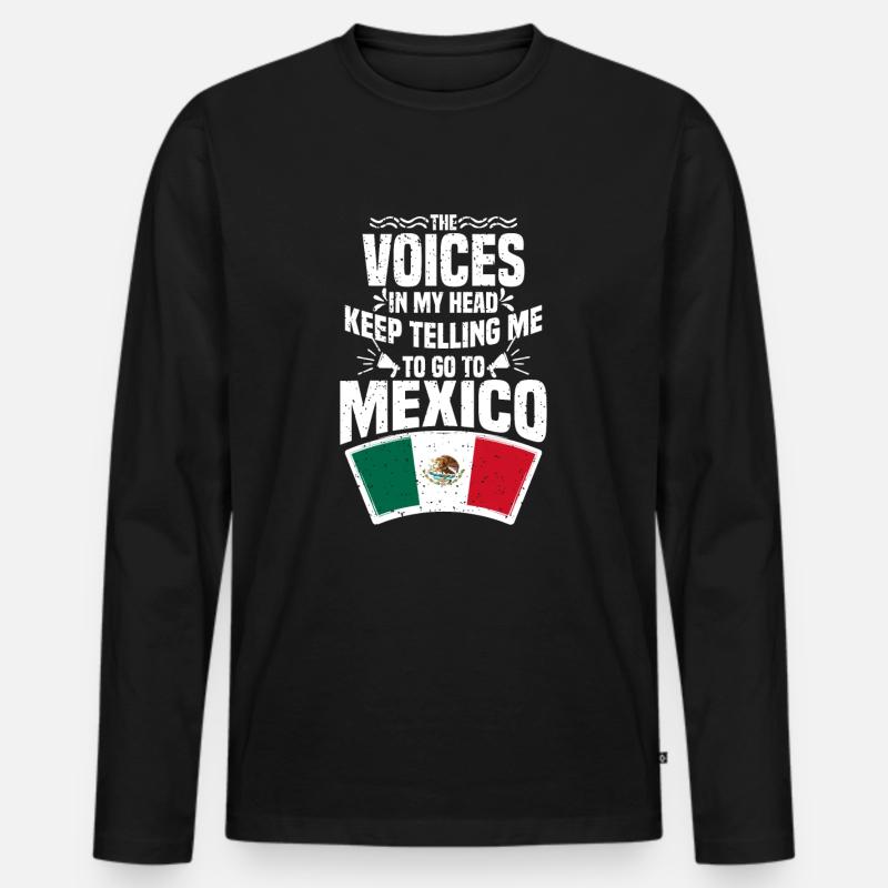 Mexiko - Männer Premium Bio Langarmshirt - Schwarz