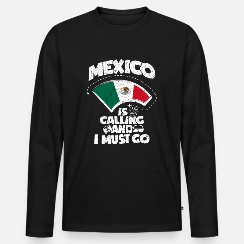 Mexiko - Männer Premium Bio Langarmshirt - Schwarz