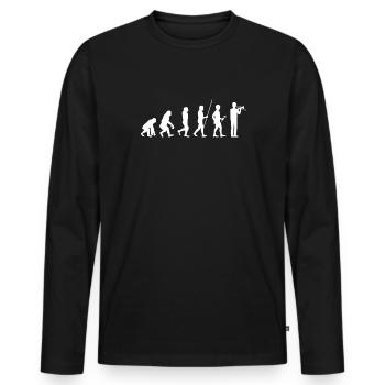 trombone - T-shirt manches longues Premium bio Homme - noir - Devant - Nico (187cm)