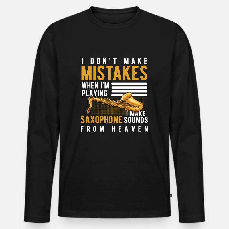 Saxophone - Männer Premium Bio Langarmshirt - Schwarz