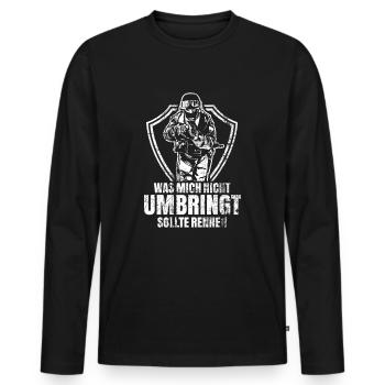 Soldat - Männer Premium Bio Langarmshirt - Schwarz - Vorne - Nico (187cm)