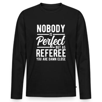 arbitre - T-shirt manches longues Premium bio Homme - noir - Devant - Nico (187cm)
