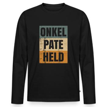 Onkel - Männer Premium Bio Langarmshirt - Schwarz - Vorne - Nico (187cm)