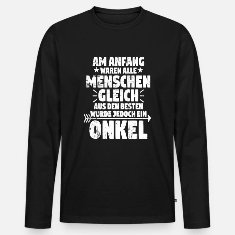 Onkel - Männer Premium Bio Langarmshirt - Schwarz