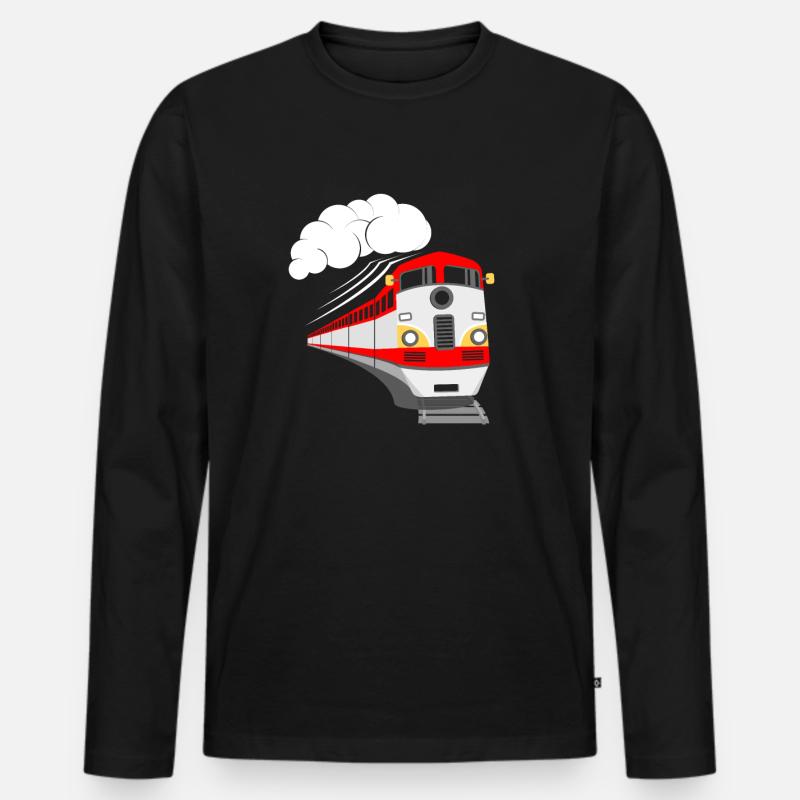 Zug Züge Modeleisenbahn Eisenbahn Geschenk - Männer Premium Bio Langarmshirt - Schwarz