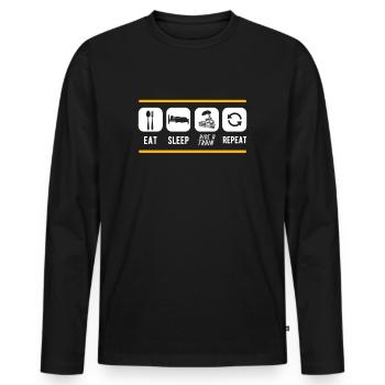 Train trains train modèle - T-shirt manches longues Premium bio Homme - noir - Devant - Nico (187cm)