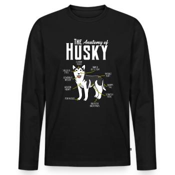 Husky - T-shirt manches longues Premium bio Homme - noir - Devant - Nico (187cm)