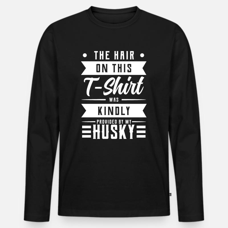 Husky - Männer Premium Bio Langarmshirt - Schwarz