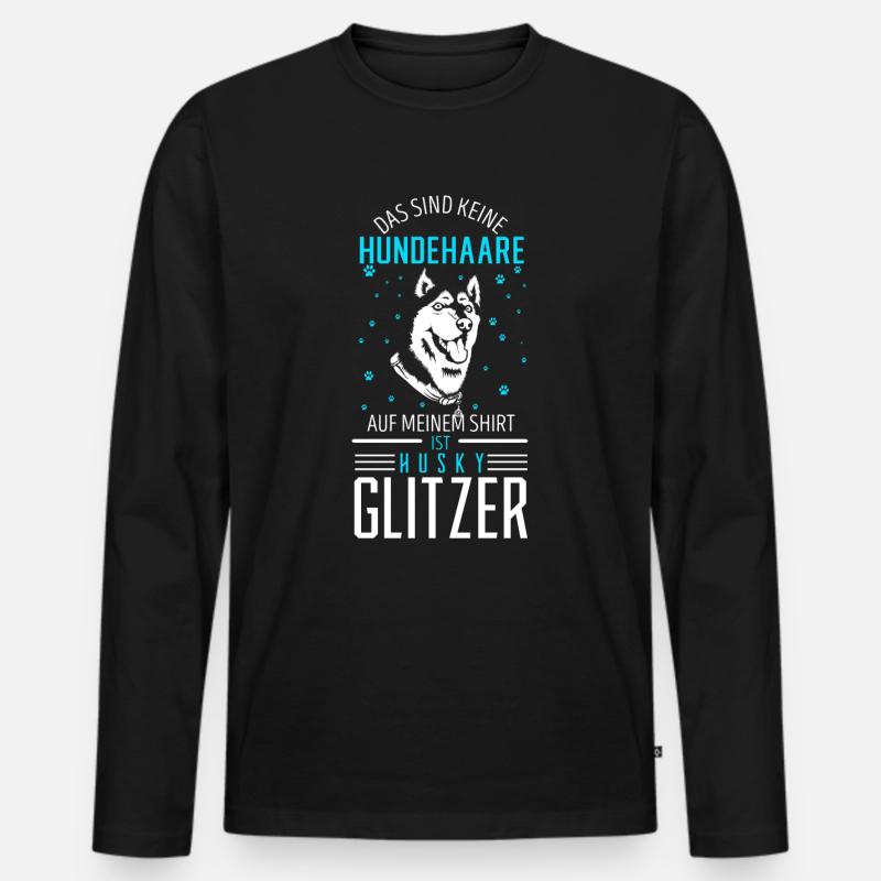 Husky - Männer Premium Bio Langarmshirt - Schwarz