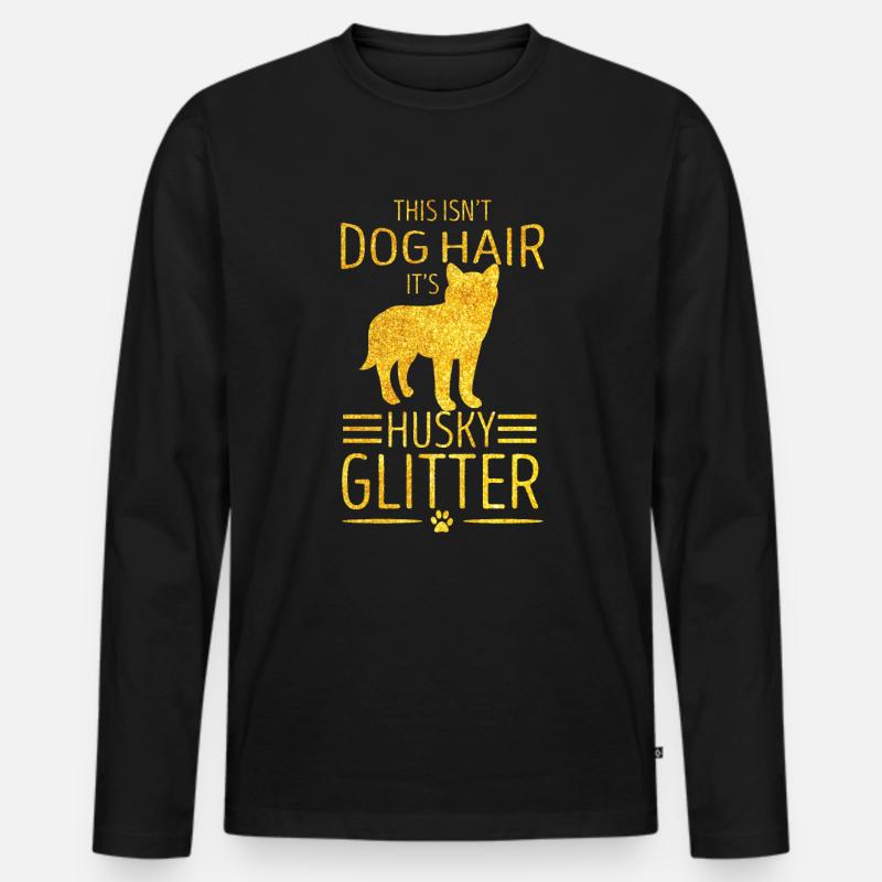 Husky - Männer Premium Bio Langarmshirt - Schwarz