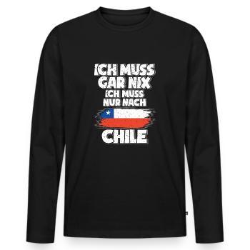 Chile - Männer Premium Bio Langarmshirt - Schwarz - Vorne - Nico (187cm)