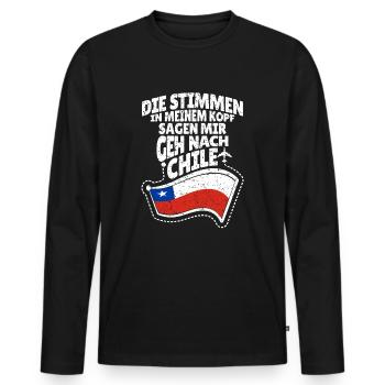 Chile - Männer Premium Bio Langarmshirt - Schwarz - Vorne - Nico (187cm)