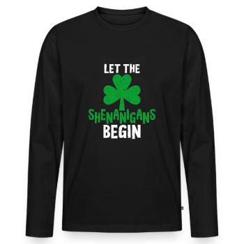 Irlande - T-shirt manches longues Premium bio Homme - noir - Devant - Nico (187cm)