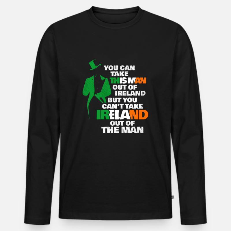 Irland - Männer Premium Bio Langarmshirt - Schwarz