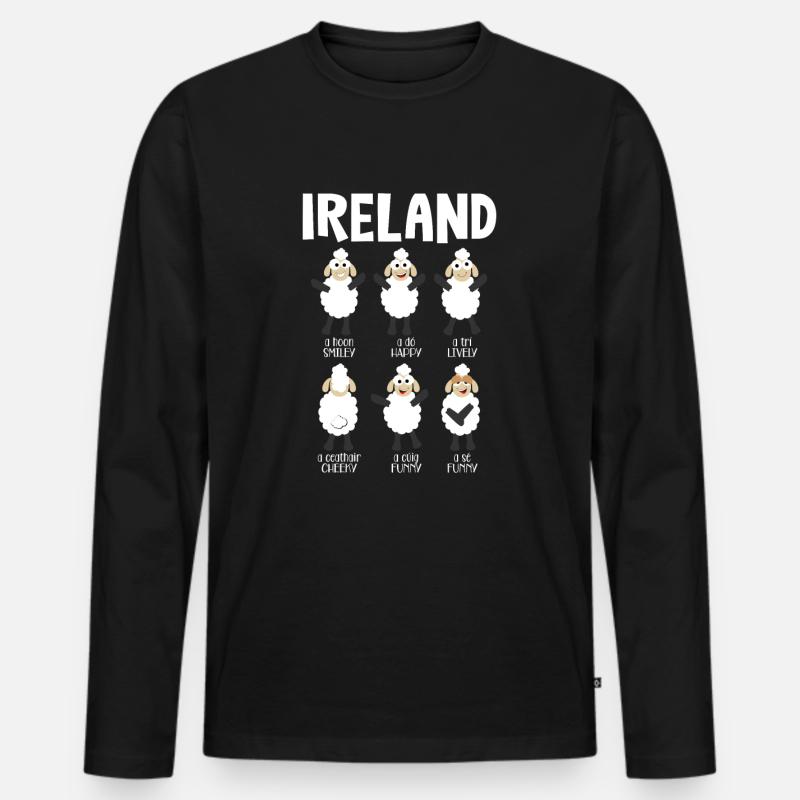 Irland - Männer Premium Bio Langarmshirt - Schwarz