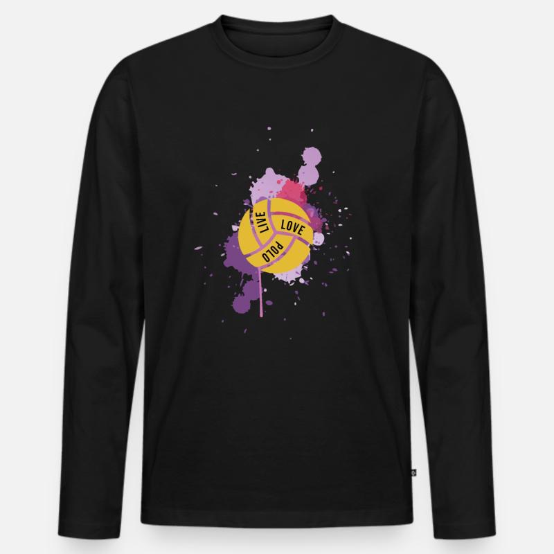 Wasserball - Männer Premium Bio Langarmshirt - Schwarz