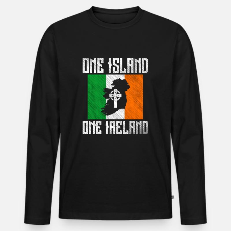 Irland - Männer Premium Bio Langarmshirt - Schwarz
