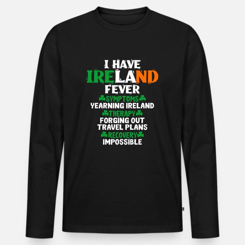 Irland - Männer Premium Bio Langarmshirt - Schwarz