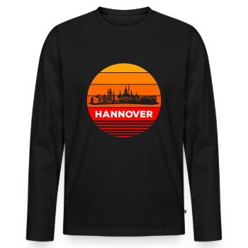 Hanover - Men's Premium Organic Long Sleeve Shirt - black - Front - Nico (187cm)