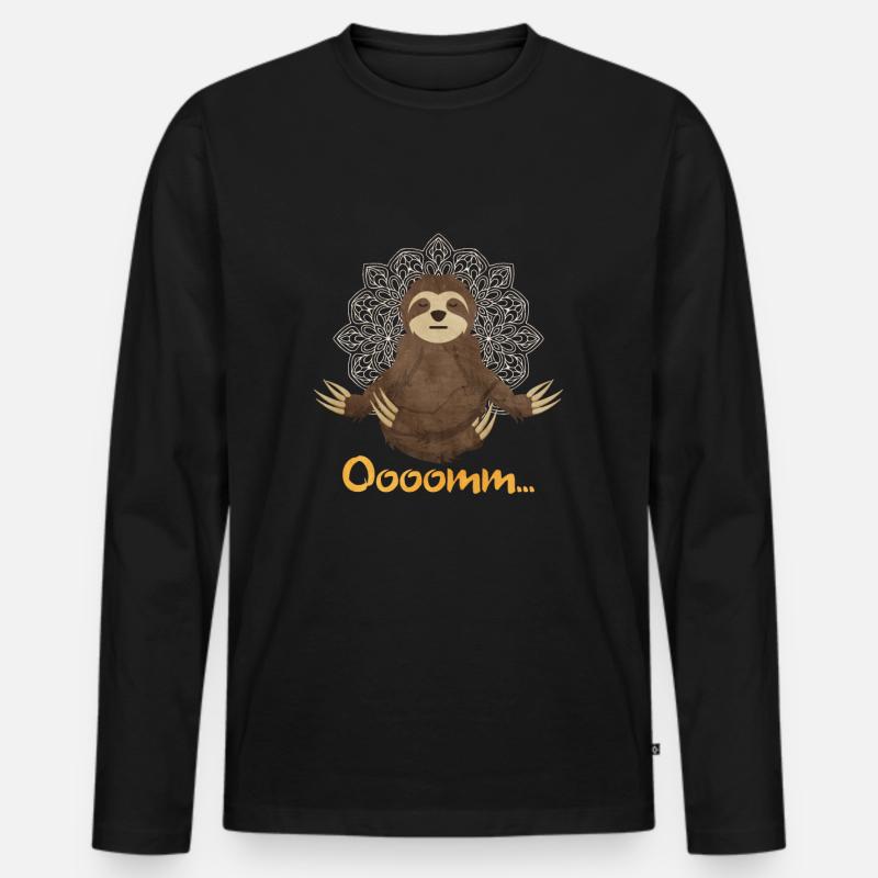 Faultier - Männer Premium Bio Langarmshirt - Schwarz