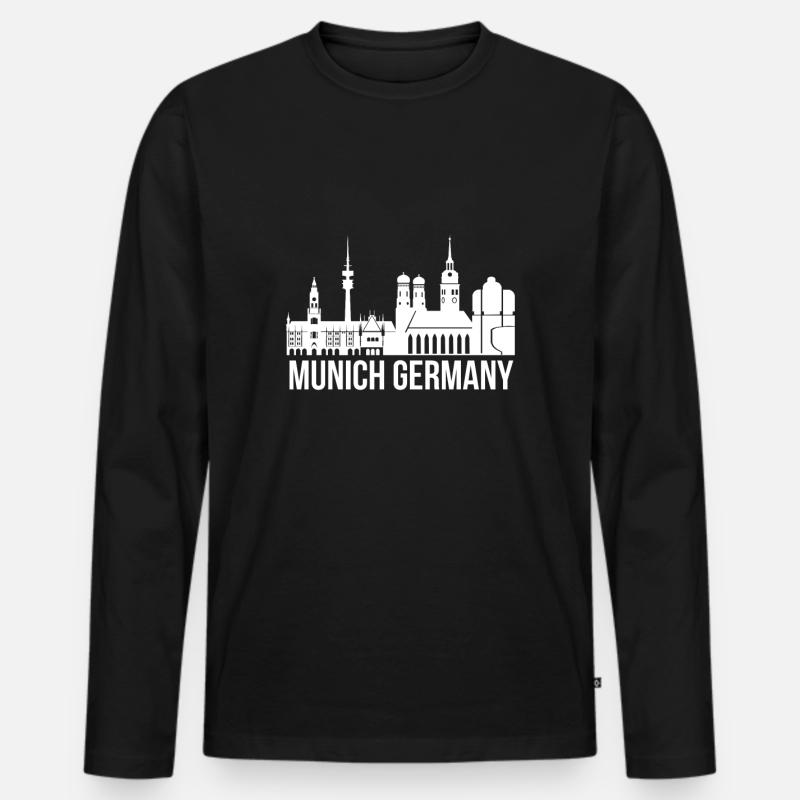 München - Männer Premium Bio Langarmshirt - Schwarz