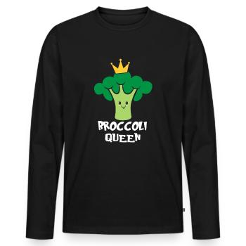 Le brocoli - T-shirt manches longues Premium bio Homme - noir - Devant - Nico (187cm)