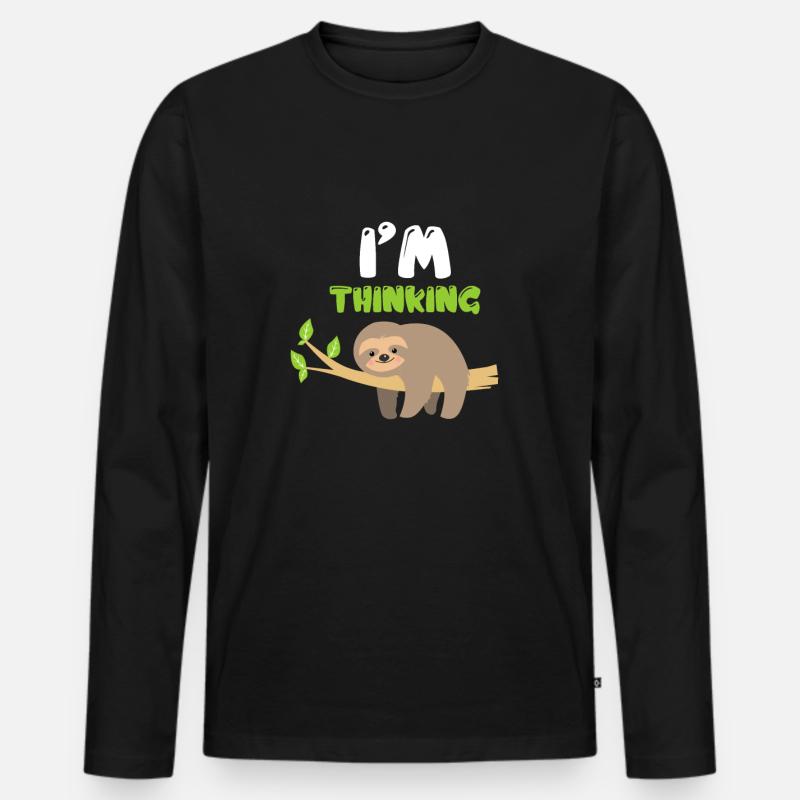 Faultier - Männer Premium Bio Langarmshirt - Schwarz