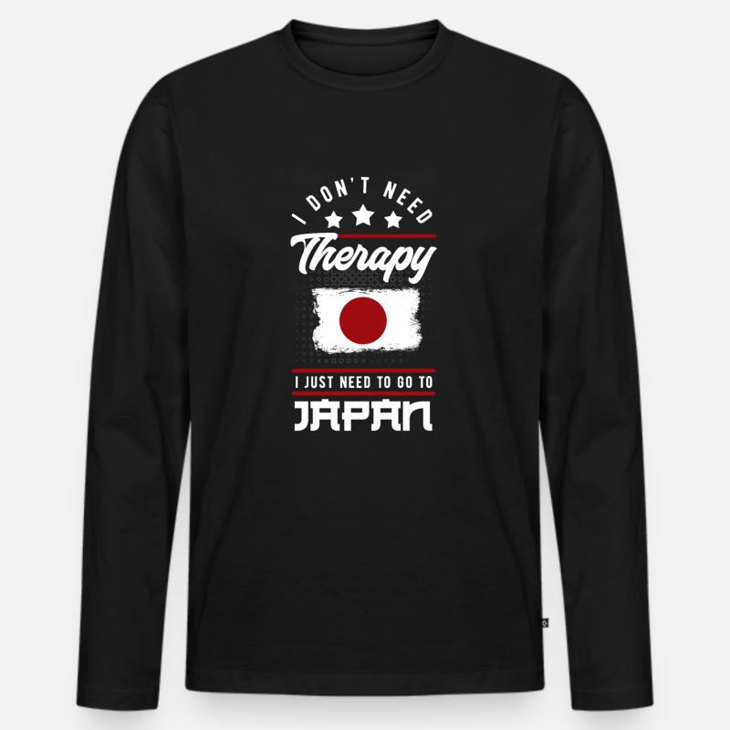 Japan - Männer Premium Bio Langarmshirt - Schwarz