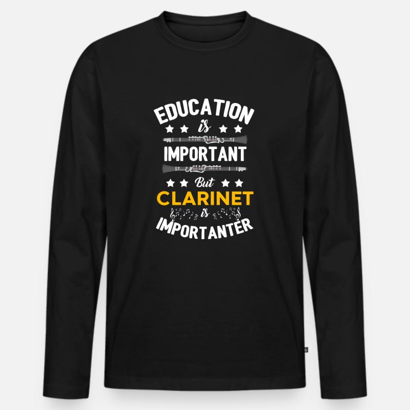 Klarinette - Männer Premium Bio Langarmshirt - Schwarz