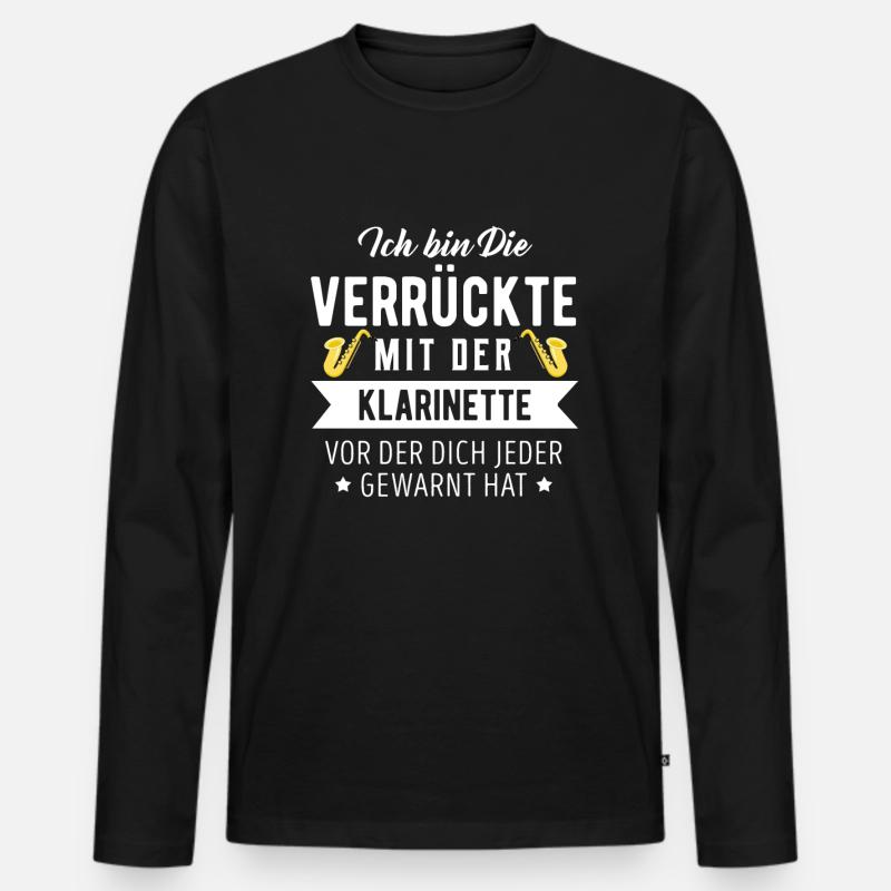 Klarinette - Männer Premium Bio Langarmshirt - Schwarz