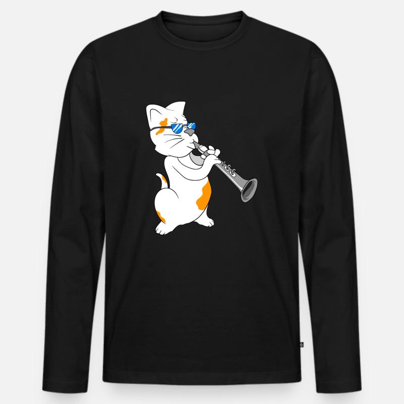 Klarinette - Männer Premium Bio Langarmshirt - Schwarz