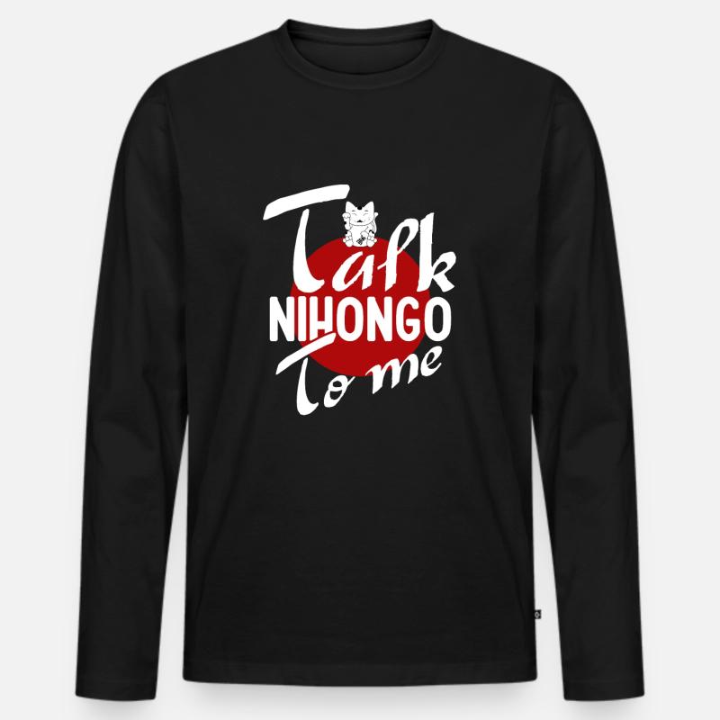 Japan - Männer Premium Bio Langarmshirt - Schwarz