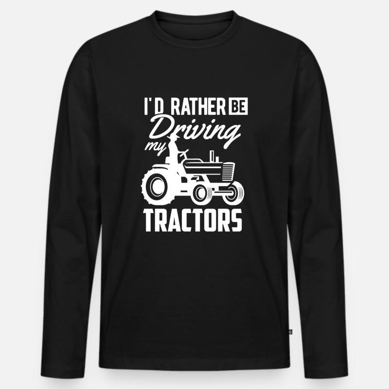 Traktor - Männer Premium Bio Langarmshirt - Schwarz