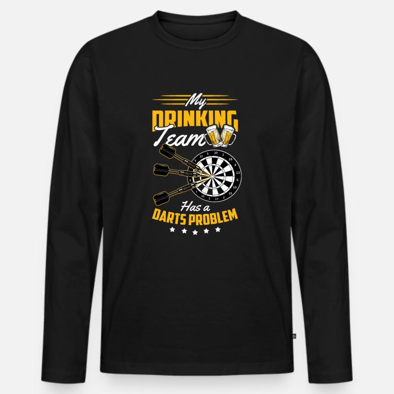 Dart - Männer Premium Bio Langarmshirt - Schwarz