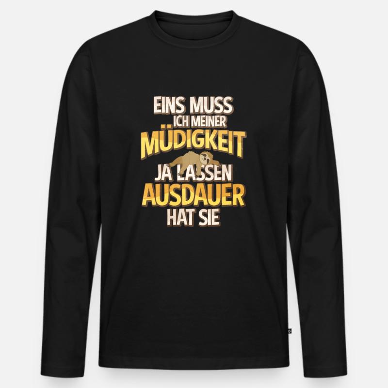 Faultier - Männer Premium Bio Langarmshirt - Schwarz