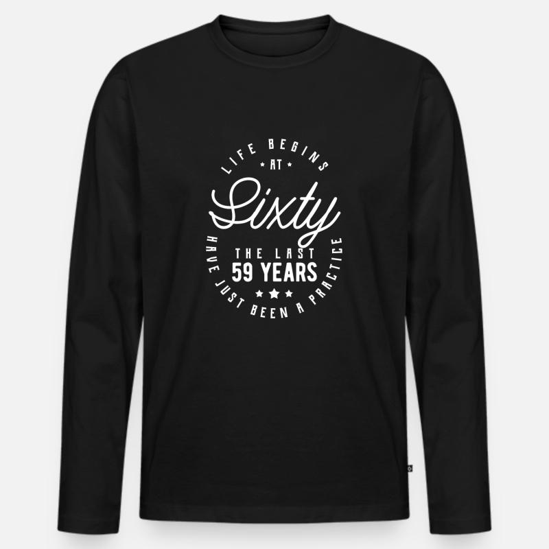 60. Geburtstag - Männer Premium Bio Langarmshirt - Schwarz