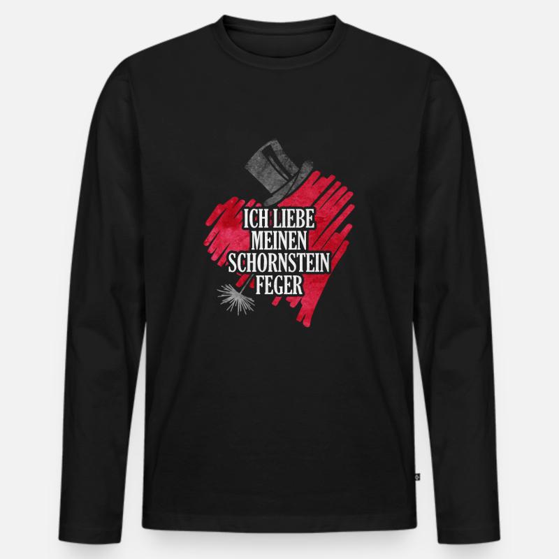 Schornsteinfeger - Männer Premium Bio Langarmshirt - Schwarz