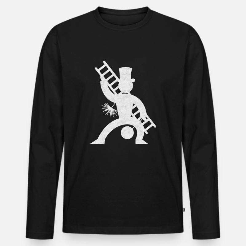 Schornsteinfeger - Männer Premium Bio Langarmshirt - Schwarz