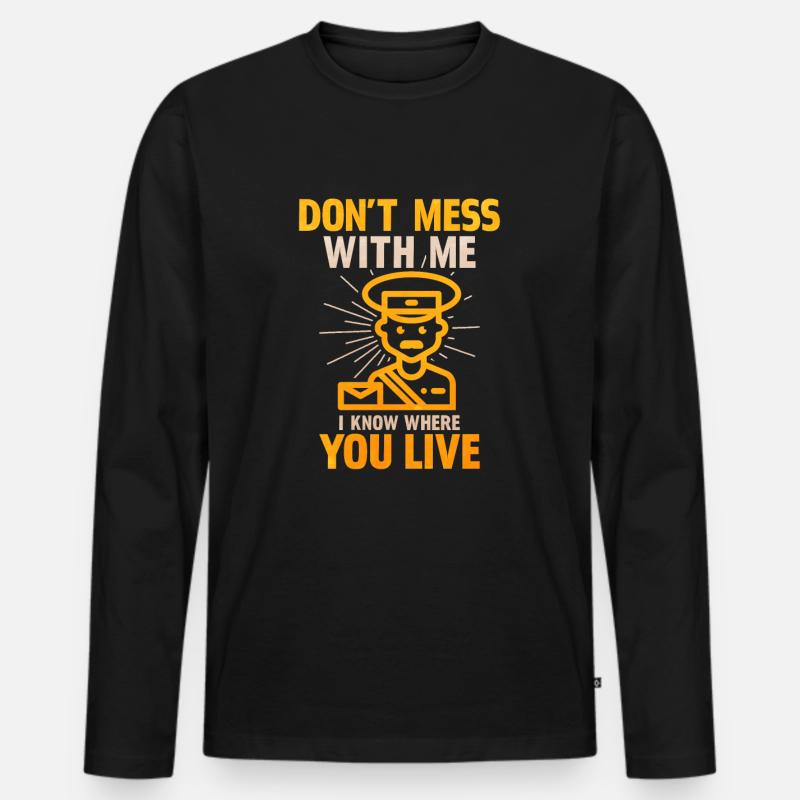Postbote - Männer Premium Bio Langarmshirt - Schwarz