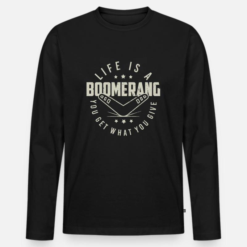 Bumerang - Männer Premium Bio Langarmshirt - Schwarz
