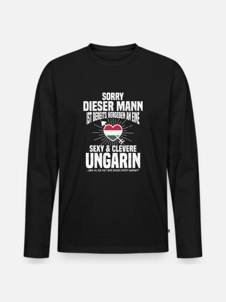 Ungarn Ungarn Geschenk Ungarn Geschenk Ungarn Lieb - Männer Premium Bio Langarmshirt - Schwarz