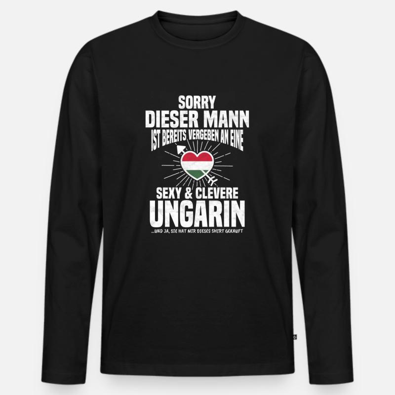 Ungarn Ungarn Geschenk Ungarn Geschenk Ungarn Lieb - Männer Premium Bio Langarmshirt - Schwarz