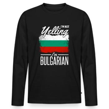 Bulgarie - T-shirt manches longues Premium bio Homme - noir - Devant - Nico (187cm)